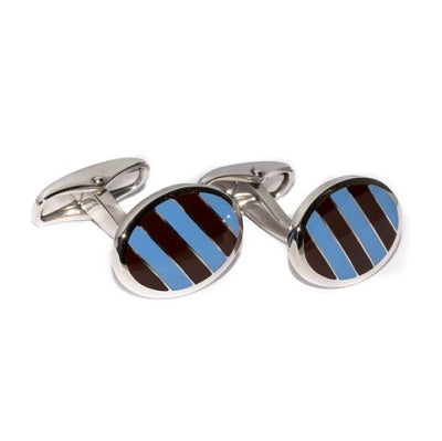 "CLASSIC” CUFFLINKS - STERLING SILVER WITH ENAMEL