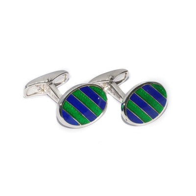 "CLASSIC” CUFFLINKS - STERLING SILVER WITH ENAMEL