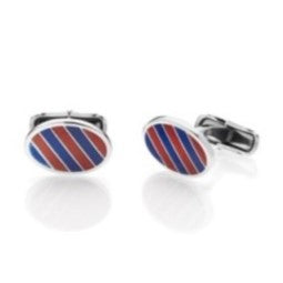 "CLASSIC” CUFFLINKS - STERLING SILVER WITH ENAMEL