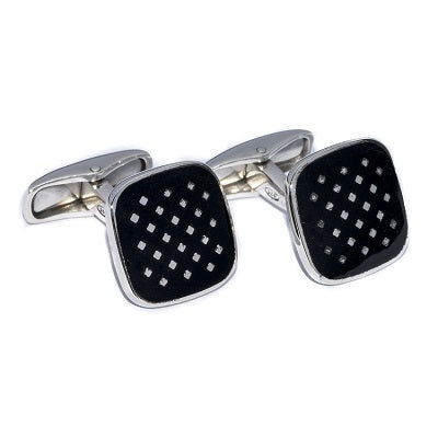 "STARRY SKY” CUFFLINKS - STERLING SILVER WITH ENAMEL