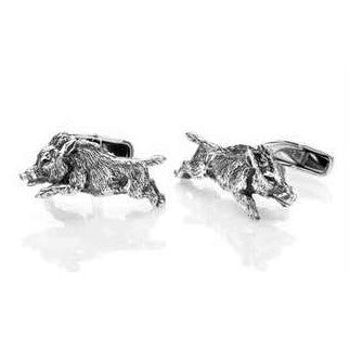 "WILD BOAR” CUFFLINKS - STERLING SILVER