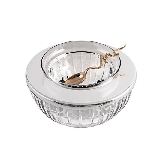 CAVIAR HOLDER "SNAKE" - STERLING SILVER or SILVER PLATED