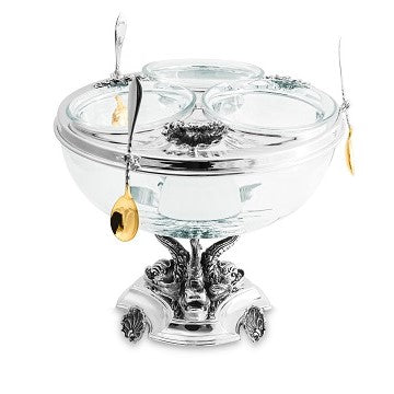 CAVIAR SET 3 BOWLS "TRITONS" - STERLING SILVER