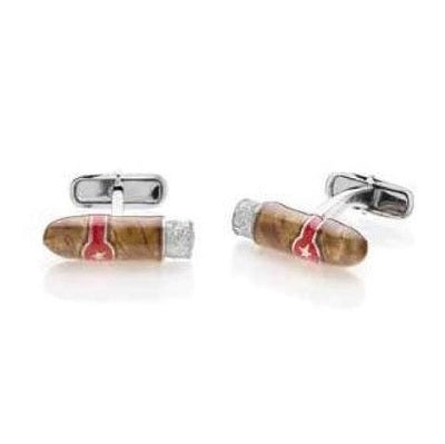"CUBAN CIGAR” CUFFLINKS - STERLING SILVER