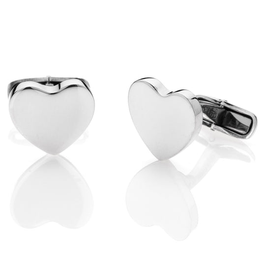 HEART CUFFLINKS -STERLING SILVER