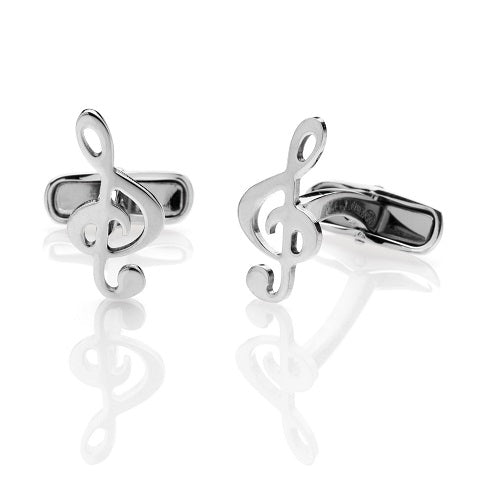 "TREBLE CLEF" CUFFLINKS - STERLING SILVER