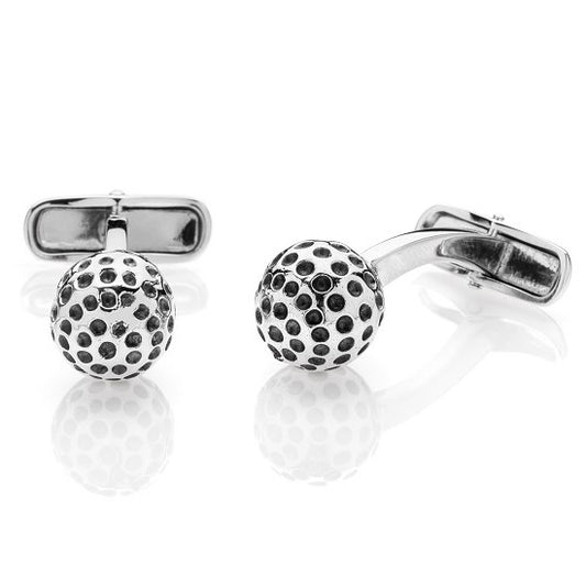 “GOLF BALL” CUFFLINKS - STERLING SILVER