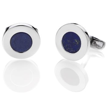 "INLAY” CUFFLINKS - STERLING SILVER WITH STONES