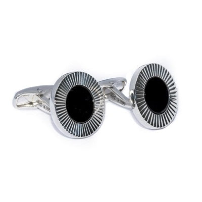 "INLAY” CUFFLINKS - STERLING SILVER WITH STONES