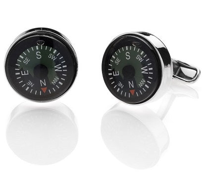 "COMPASS” CUFFLINKS - STERLING SILVER