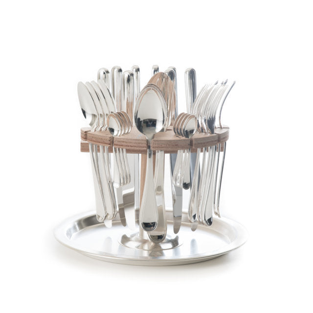 ANGLIA- SET 34 PIECES W/BELL DISPLAY - SILVER PLATED