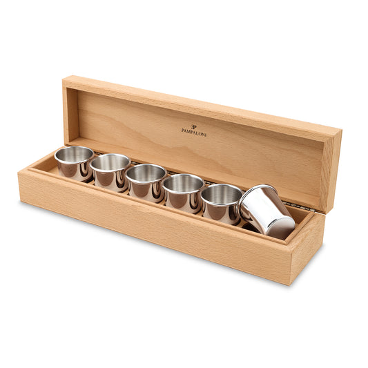 SET OF 6 SMALL CUPS IN STERLING SILVER WITH W/BOX
