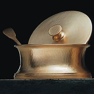 TROIA GOLD CHEESE DISH - GILDED STERLING SILVER