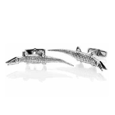 "CROCODILE” CUFFLINKS - STERLING SILVER