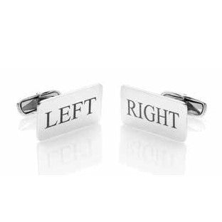 “LEFT RIGHT” CUFFLINKS - STERLING SILVER