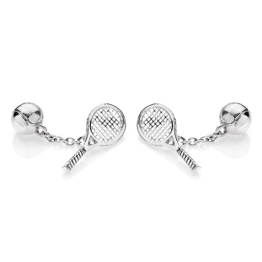 "TENNIS RACKET AND BALL” CUFFLINKS