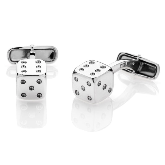 "GAME DICE” CUFFLINKS - STERLING SILVER