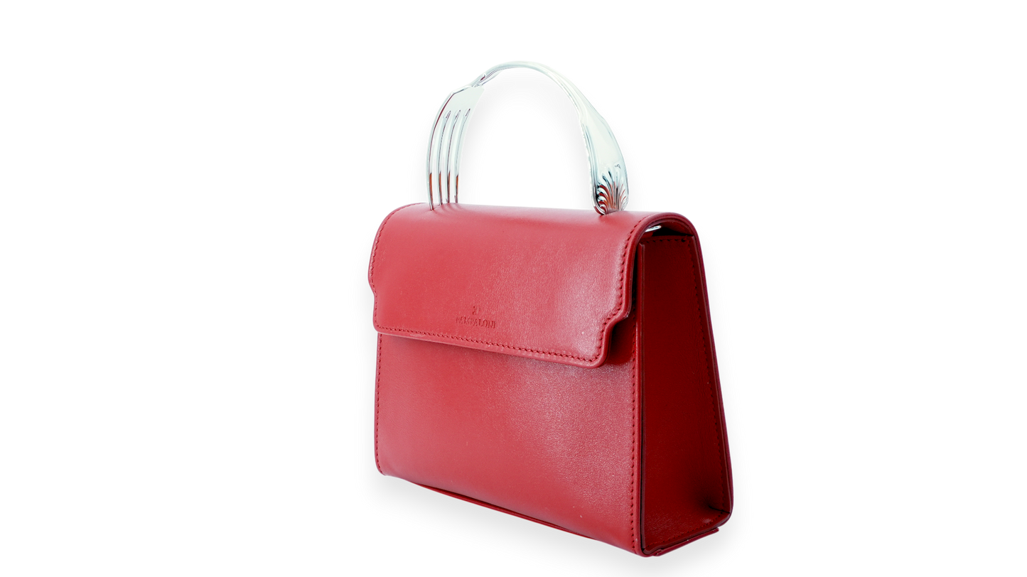 RED - FORK HANDBAG - SMALL