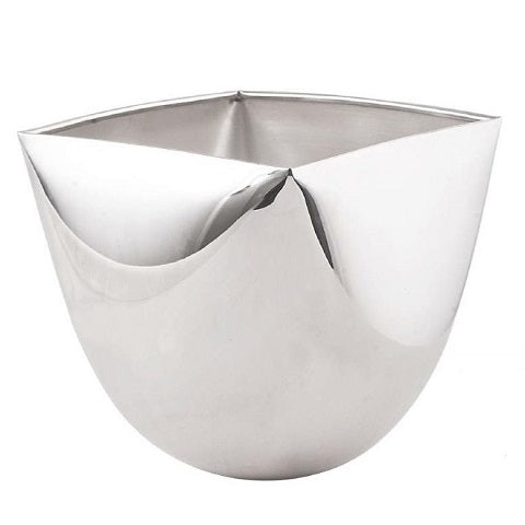 ICE BUCKET "SQUARE GARDEN" W/ICE TONG - SILVER PLATED