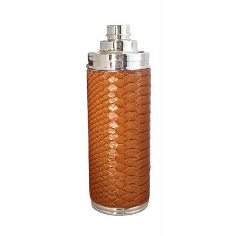 COCKTAIL SHAKER "POISON" BROWN PYTHON - SILVER PLATED