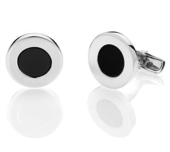 "INLAY” CUFFLINKS - STERLING SILVER WITH STONES