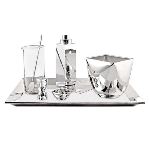 COCKTAIL SHAKER "SQUARE GARDEN" - SILVER PLATED