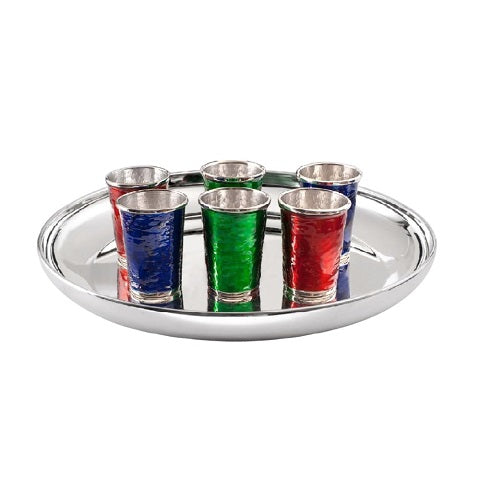 SHOT CUP "HAMMER and COLOUR" - SILVER PLATED WITH ENAMEL