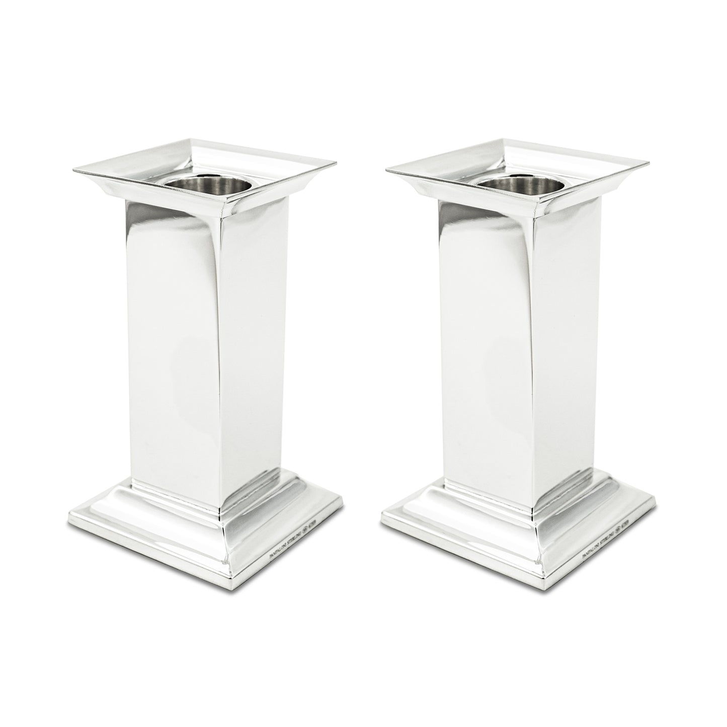 PAIR CANDLE STICKS SET IN W/BOX - STERLING SILVER