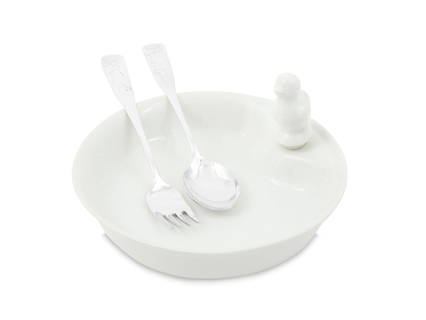 BABY WARMING DISH WITH FORK AND SPOON