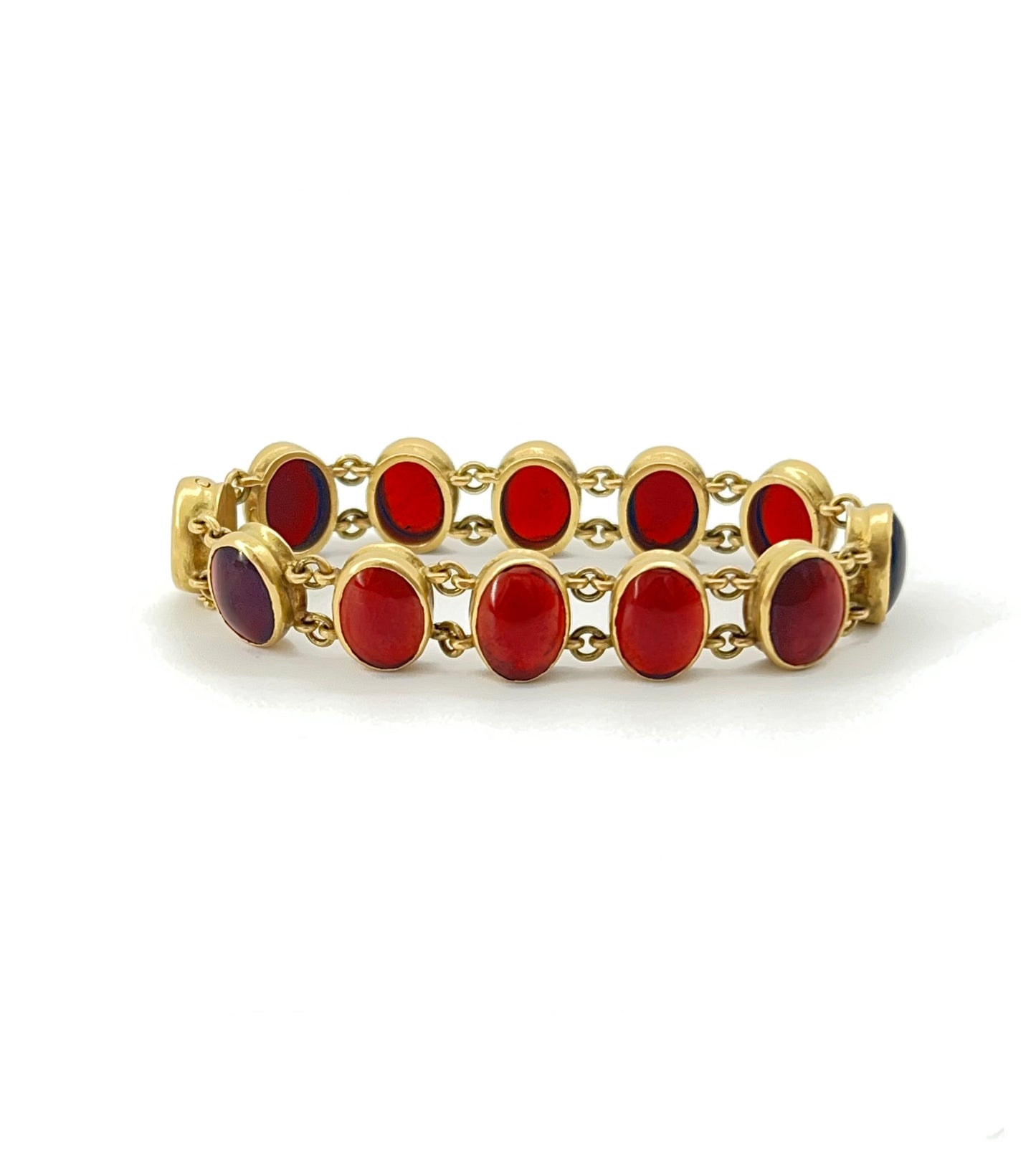 TROIA 18K GOLD GRANET STONE - BRACELET