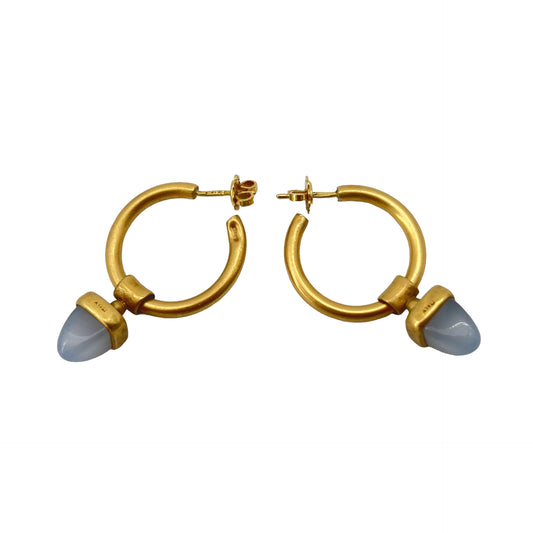 TROIA 18K GOLD AND MOON STONE - EARRINGS
